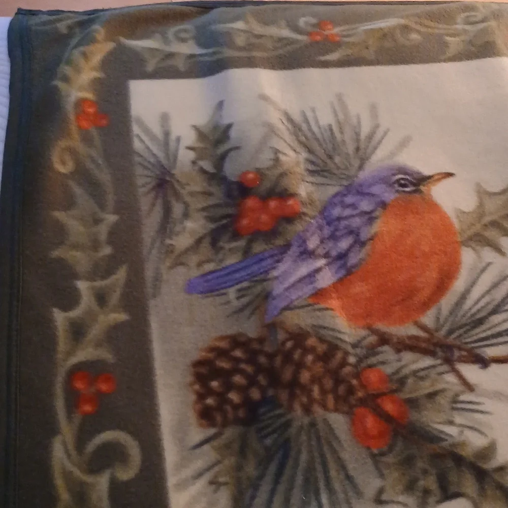 Holiday Birds Throw Blanket